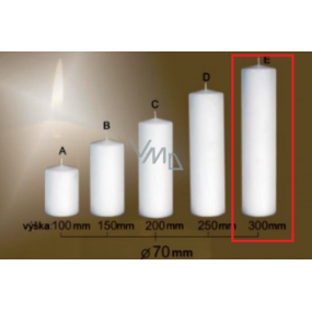 Lima Gastro smooth candle white cylinder 70 x 300 mm 1 piece