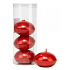 Floating candle metal red in tube 50 x 120 mm 4 pieces