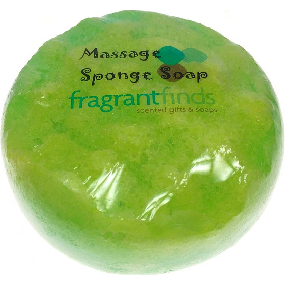 Fragrant Dash Glycerine massage soap with a sponge filled with the scent of Gucci Rush perfume in yellow-green color 200 g