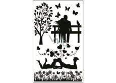 Stickers for light switch silhouettes in the park No.1 24 x 15 cm