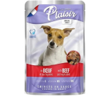 Plaisir Dog beef chunks with vegetables complete food for adult dogs pouch 100 g