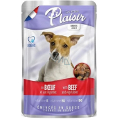 Plaisir Dog beef chunks with vegetables complete food for adult dogs pouch 100 g