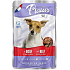 Plaisir Dog beef chunks with vegetables complete food for adult dogs pouch 100 g
