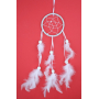 White dreamcatcher with feathers 35 cm