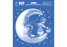 Arch Christmas window sticker 20 x 23 cm Moon with an angel