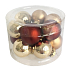 Brown glass baubles set 2 cm, 12 pieces