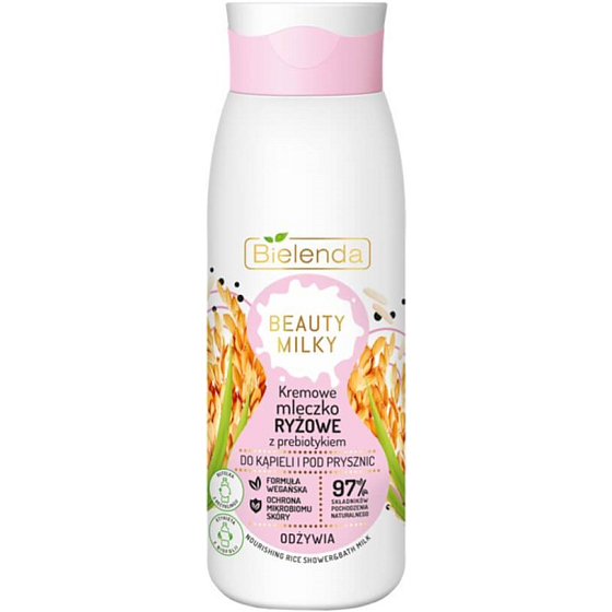 Bielenda Beauty Milky Rice Milk with Probiotics Nourishing Shower Milk 400 ml
