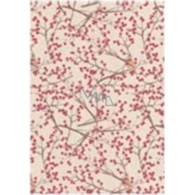 Ditipo Gift wrapping paper 70 x 200 cm Christmas KRAFT Twigs of red berries