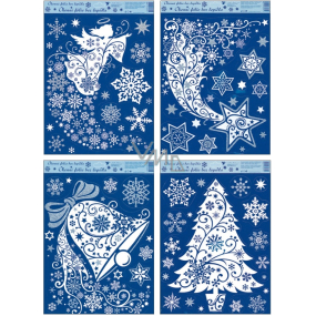 Window film without glue with glitter Bell, comet, angel, tree 38 x 30 cm