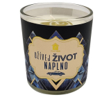 Nekupto Cozy home Enjoy life to the fullest gift scented candle in glass 9 x 9,5 cm