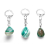 Agate green keychain pendant natural stone approx. 10 cm 1 piece, symbolizes the element earth