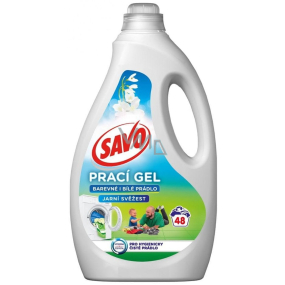 Savo Spring freshness washing gel for white and coloured laundry 48 doses 2,4 l