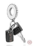Charm Sterling silver 925 Car Keys 2in1, travel bracelet pendant