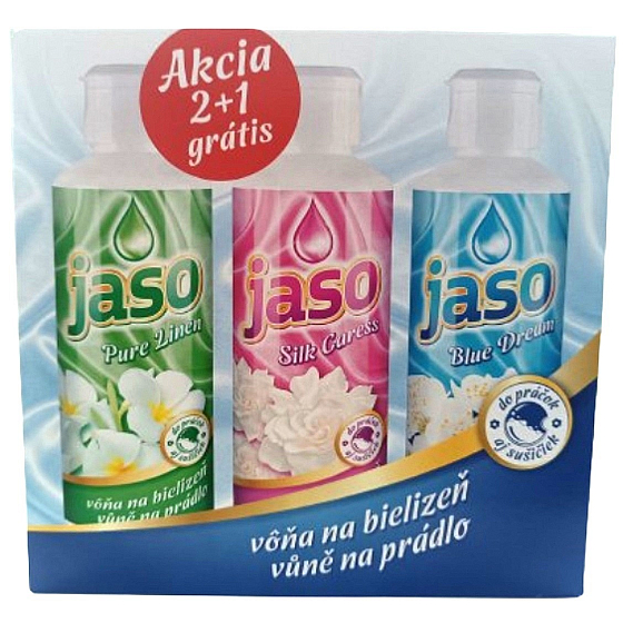 Jaso Blue Dream + Pure Linen + Sild Caress, vůně do prádla 2 + 1 zdarma 3 x 300 ml