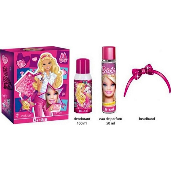 Mattel Barbie perfumed water for girls 50 ml + deodorant 100 ml + headband for children cosmetic set
