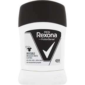 Rexona Men Antiperspirant Stick Invisible Black + White, 50 ml