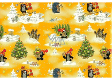 Nekupto Gift wrapping paper 70 x 200 cm Christmas Mole yellow 1 roll