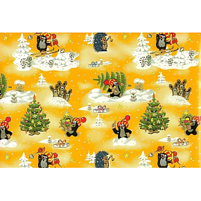 Nekupto Gift wrapping paper 70 x 200 cm Christmas Mole yellow 1 roll