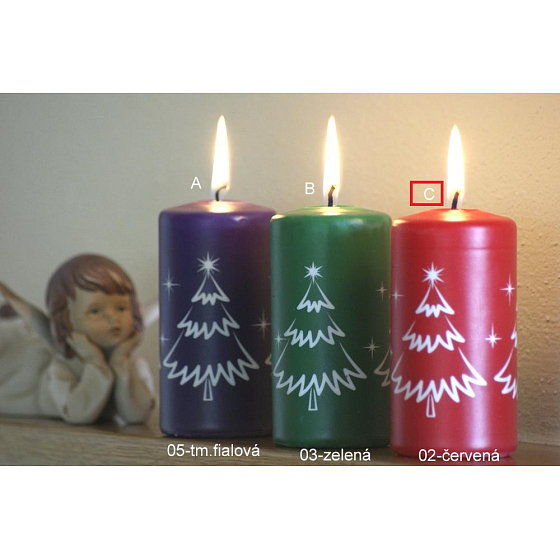 Lima Christmas tree with scent candle red cylinder 50 x 100 mm 1 piece