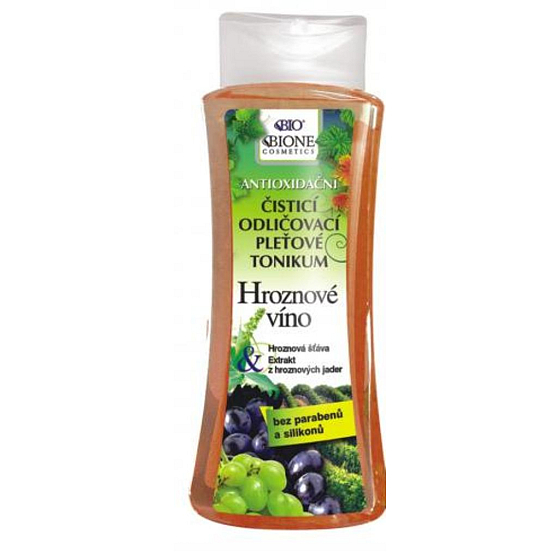 Bione Cosmetics Grape wine cleansing and make-up removing skin tonic 255 ml