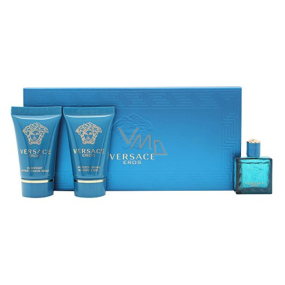 Versace Eros pour Homme eau de toilette 5 ml + shower gel 25 ml + aftershave 25 ml, gift set