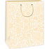 Ditipo Gift paper bag 32.4 x 10.2 x 44.5 cm white beige lace pattern