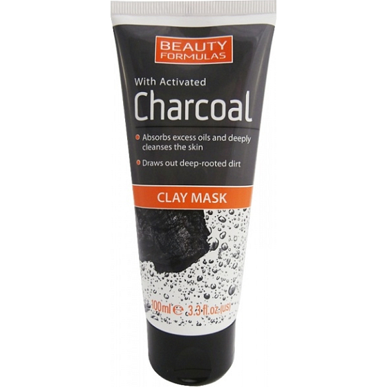 Beauty Formulas Charcoal Clay + Activated Charcoal Face and Neck Mask 100 ml