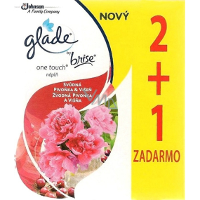 Glade One Touch Seductive peony and Cherry mini spray refill air freshener 3 x 10 ml