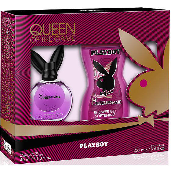 Playboy Queen of The Game eau de toilette for women 40 ml + shower gel 250 ml, gift set