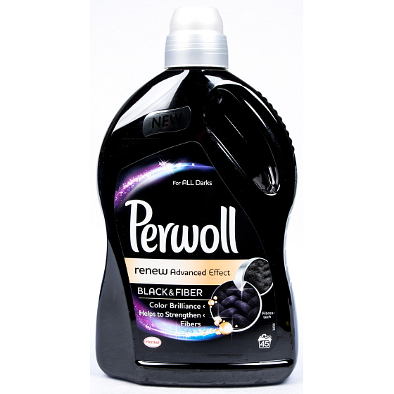 Perwoll Black & Fiber washing gel restores an intense black color, protects against the loss of shape 45 doses of 2.7 l