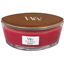 WoodWick Pomegranate - Pomegranate scented candle with wooden wide wick and glass boat lid 453 g