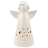 Porcelain angel with LED lighting white with stars 16 cm on the stand