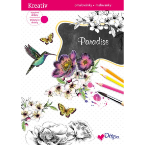 Ditipo Glittering coloring pages Paradise 8 sheets 21 x 30 cm