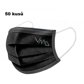 Shield 3-layer protective medical non-woven disposable, low breathing resistance 50 pieces black