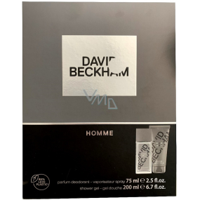 David Beckham Homme shower gel 200 ml + perfumed deodorant glass for men 75 ml, gift set for men