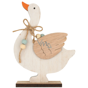 Wooden goose with bow 15 cm