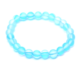 Opalite turquoise matt bracelet elastic, synthetic stone ball 6 mm / 16 cm, for children, wishing and hope stone