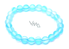 Opalite turquoise matt bracelet elastic, synthetic stone ball 6 mm / 16 cm, for children, wishing and hope stone