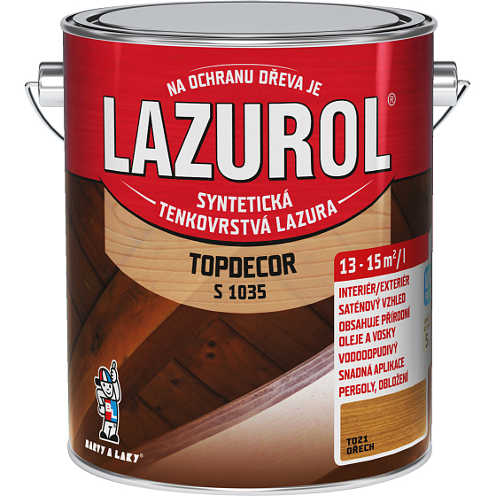 Lazurol Topdecor S1035 thin-layer wood stain T021 walnut, 2.5 l