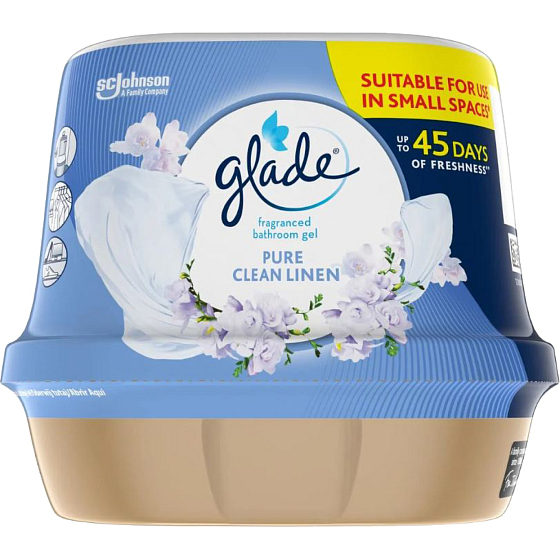 Glade Clean Linen Scented Gel for Bathroom, 180 g