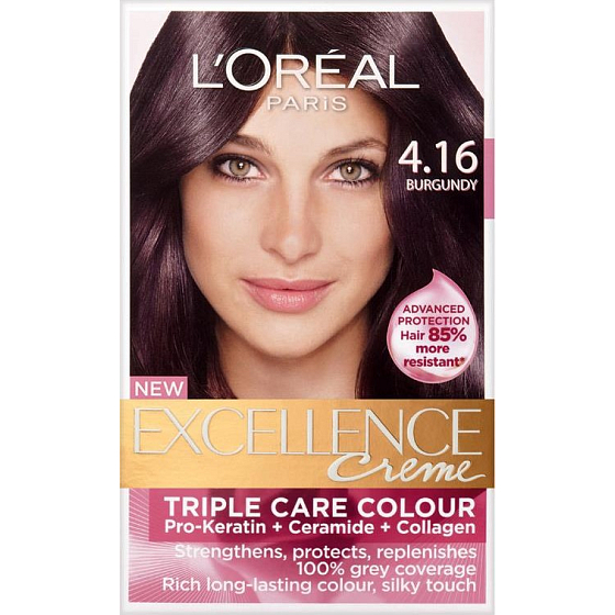 Loreal Excellence Creme 4.16 brown red-violet hair color