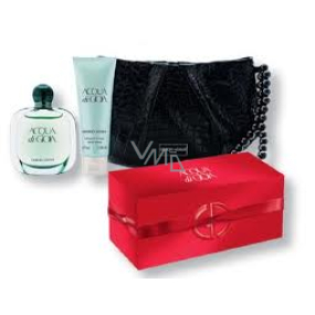 Giorgio Armani Acqua di Gioia perfumed water for women 50 ml + body lotion 75 ml + black handbag, gift set