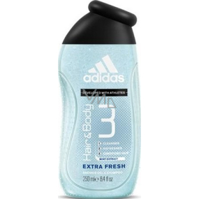 Adidas 3 Extra Fresh shower gel for body and hair for men 400 ml
