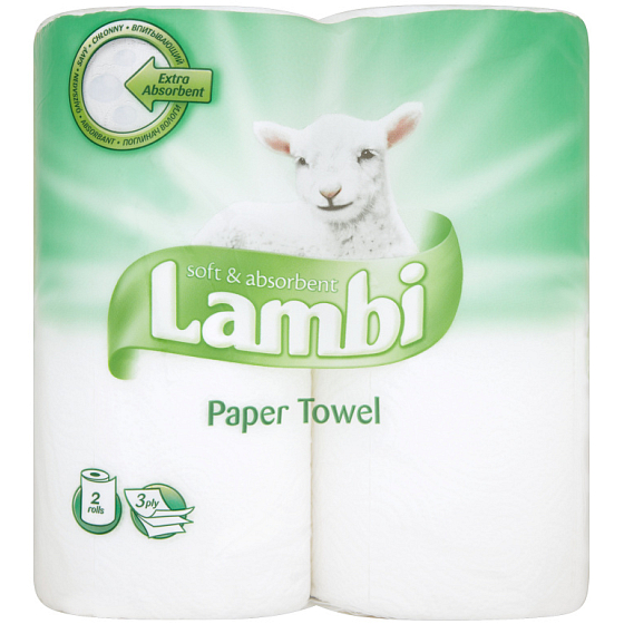Lambi Soft & Absorbent paper towels with 3-layer pattern 2 pieces