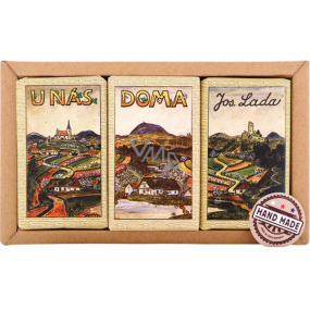 Bohemia Gifts Josef Lada Apricot, Cherry, Chocolate triptych of soaps - 3x toilet soap 90 g, cosmetic set