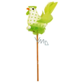 Hen polka dot green recess 6 cm + skewers