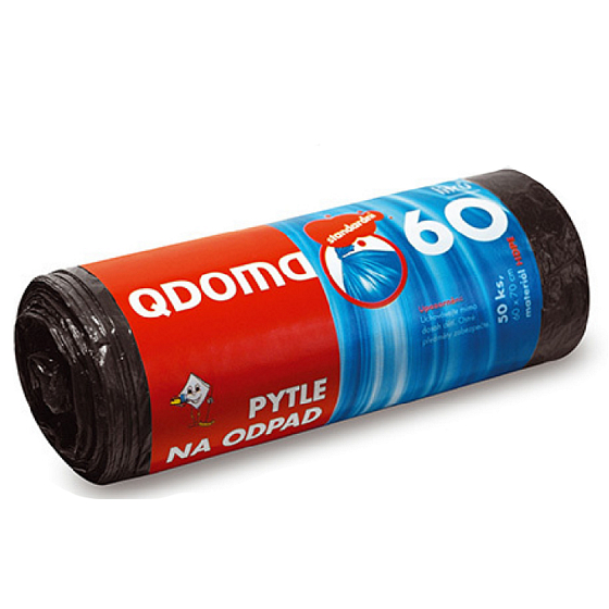 QDoma Trash bags black 60 liters, 60 x 70 cm, 50 pieces