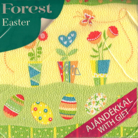 Forest Paper napkins 1 ply 33 x 33 cm 20 pieces Easter Flower pots and eggs