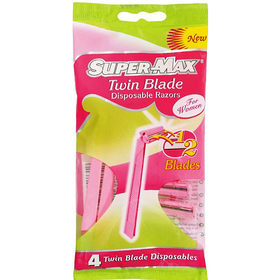 Super-Max Twin Blade 2-blade shaver for women 4 pieces