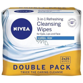 Nivea 3in1 Refreshing Facial Napkins Normal to Dry Skin Duo 2 x 25 pieces